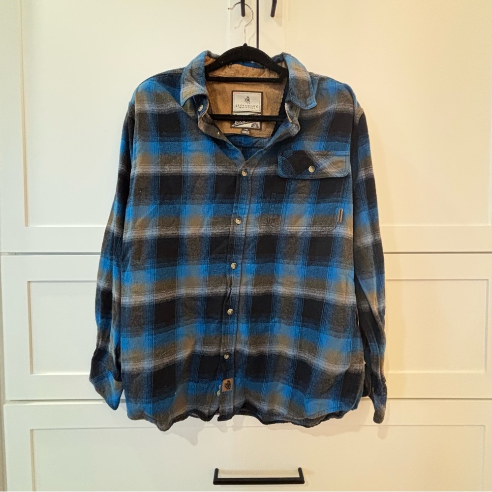 Legendary Whitetails Blue and Black Plaid Shirt
